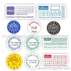 warranty stickers,custom warranty labels