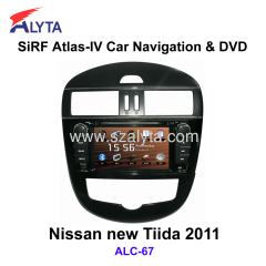 Nissan Tiida 2011 navigation dvd SiRF A4 (AtlasⅣ) 7 inch touch screen
