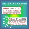 Destructible labels custom with serials numbers