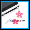 Wholesale vnistar silver plated flower anti dust plug ADP016 with one clear stone