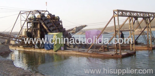 Large double bucket sand dredger