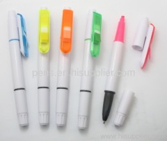 post it highlighter and ball pen with memo sticker