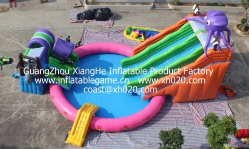 2012 Hot sale commercial pvc tarpaulin inflatable octopys slide