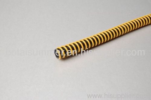 Black PVC hose with spiral wire inside