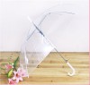 LOOK! 21''*8K pvc fabric metal frame transparent umbrella with plastic handle