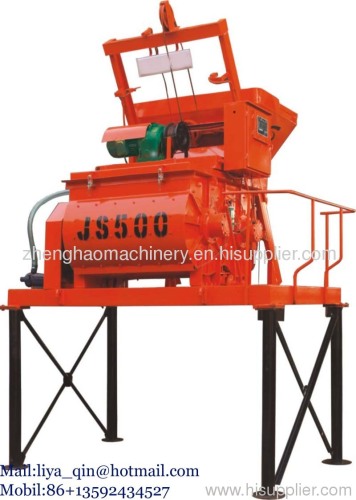 JS500 electric twin shaft concrete mixer