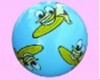 25 CM light blue PVC Standard Ball with banana pattern 80-95 g Inflatable ball / PVC toy ball