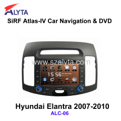 Hyundai Elantra 2007-2010 navigation dvd SiRF A4 (AtlasⅣ) 7 inch touch screen
