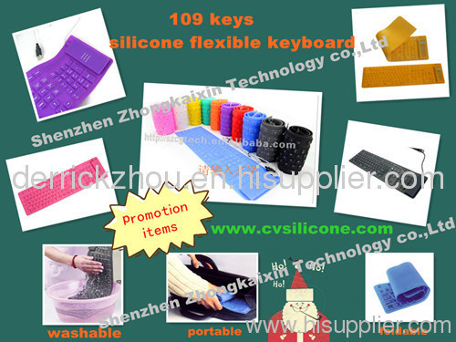 109 Keys Standard Silicone flexible Keyboard