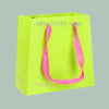 Printed paper bag with woven tape handle