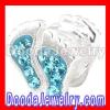 Cyan Swarovski Crystal european Baby Feet Charms Wholesale