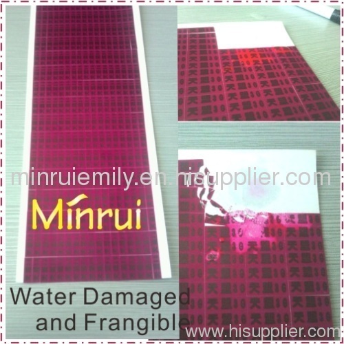 Minrui Water damaged destructible labels