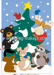 Custom Christmas tree & Animals garden flag