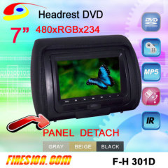 7 inch analog screen Headrest DVD Monitor Detachble Panel Detachble cover