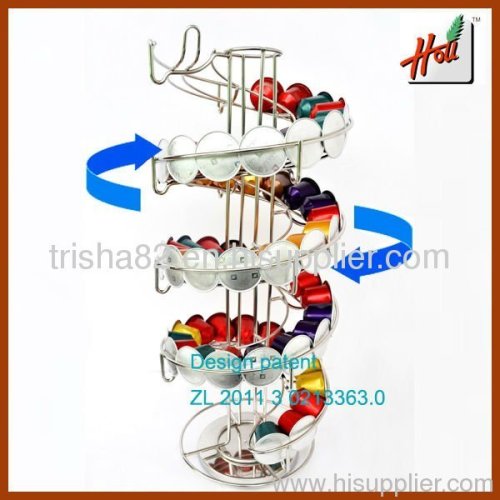 Coffee capsule carousel rack