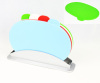 4pcs Plastic Color Coded Oval Index Chopping Board