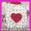 Fashion Sterling Silver European Austrian Crystal Beads With Heart