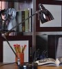 Eye-shield rechargeable black Pearl nickel finish led desk lamp