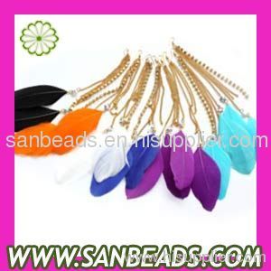 Wholesale cheap long feather earrings chain