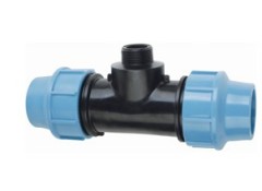 PP Equal Tee With Male Thread Compression Fittings