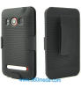 SPRINT HTC EVO 4G RIBBED BLACK PROTECTIVE CASE + BELT CLIP HOLSTER W STAND ~NEW