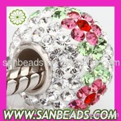 Fit european bracelet wholesale silver core crystal beads