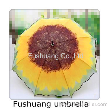 2012 New style sunflower lotus leaf straight umbrella