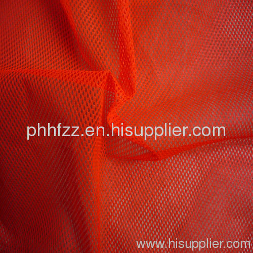 100% polyester knitted fluorescence colour mesh fabric /High Visibility Reflective vest fabric