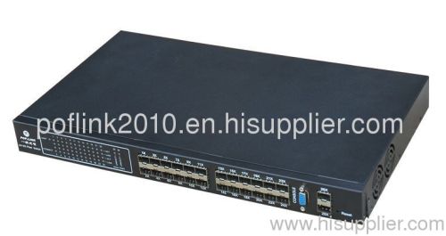 EFS-3424 ethernet fiber switch provides 24 100BASE-FX ports and 2 1000BASE-SX ports