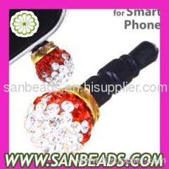 Crystal Ball Anti Dust Plug Earphone Jack Stopper Cap For SmartPhone