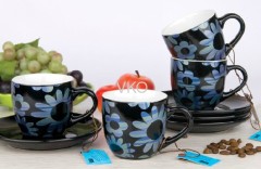 Double Wall Porcelain Ceramic Mug With Saucer