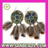 2012 newest design colorful feather earring jewelry