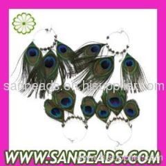Fashion peacock feather hoop earrings Wholesale