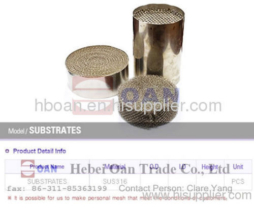 Catalyst Mesh Substrates(Knitted mesh/knitted wire mesh)