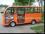 Right hand drive 14 seats enclosed solar electric bus sightseeing vehicle