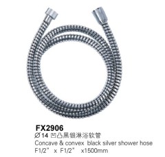 Concave & Convex Black Sliver Shower Hose