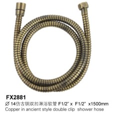 Copper In Ancient Style Double Clip Shower Hose