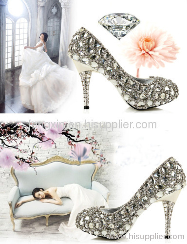 new stylish luxurious high heel wedding bridal shoes for lady FX-YJR07123