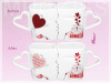 Kissing mug Valentine Gift Couple Mug for Promotional heart shape valentine