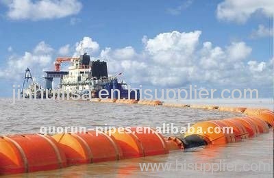a strong but flexible plastic float for dreging pipe