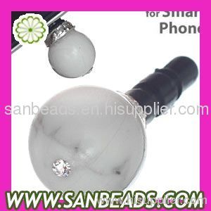 White Turquoise earphone jack dust Plug for mobile phone accessories