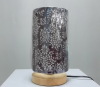 Arc deco fabric column laser carving table lamp for hotel TL011
