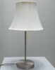 Promotional white fabric shade antique table lamp with steel base TL014