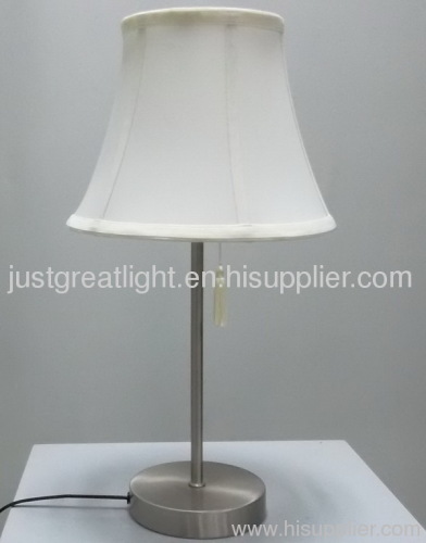 Promotional white fabric shade antique table lamp with steel base TL014