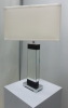 Bedroom mirror surface square table lamp with fabric shade TL010