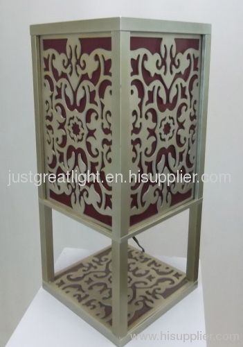 Contemporary square wood laser cut lamp for bedroom decoration TL047