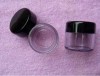 15g black lid plastic empty clear jar cosmetics container black cap jar