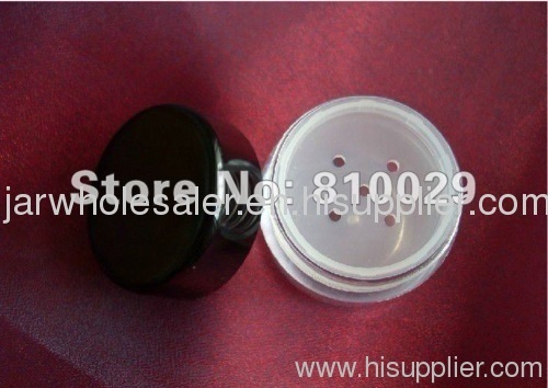 15g black cap sifter jar black lid cosmetic container loose powder case