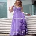 One Shoulder Royal Purple Designer Silk Chiffon Wedding Dresses 2012