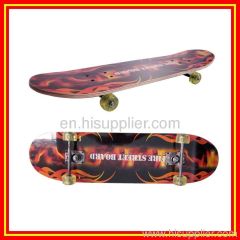 Skate Board Wood Deck Aluminum Fork PU Wheels